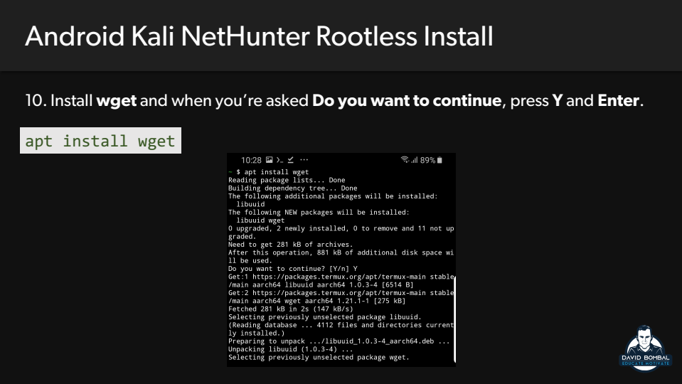 Installing wget package in Termux