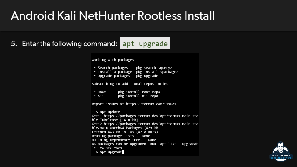 Package upgrade process in Termux