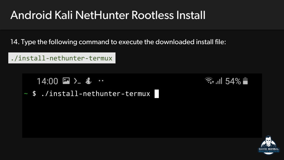 Executing the downloaded installation file